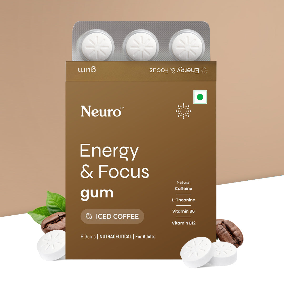 Neuro Energy & Focus Caffeine Gums (Pack of 2) - Iced Coffee