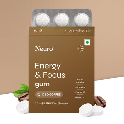 Neuro Energy & Focus Caffeine Gums (Pack of 2) - Iced Coffee