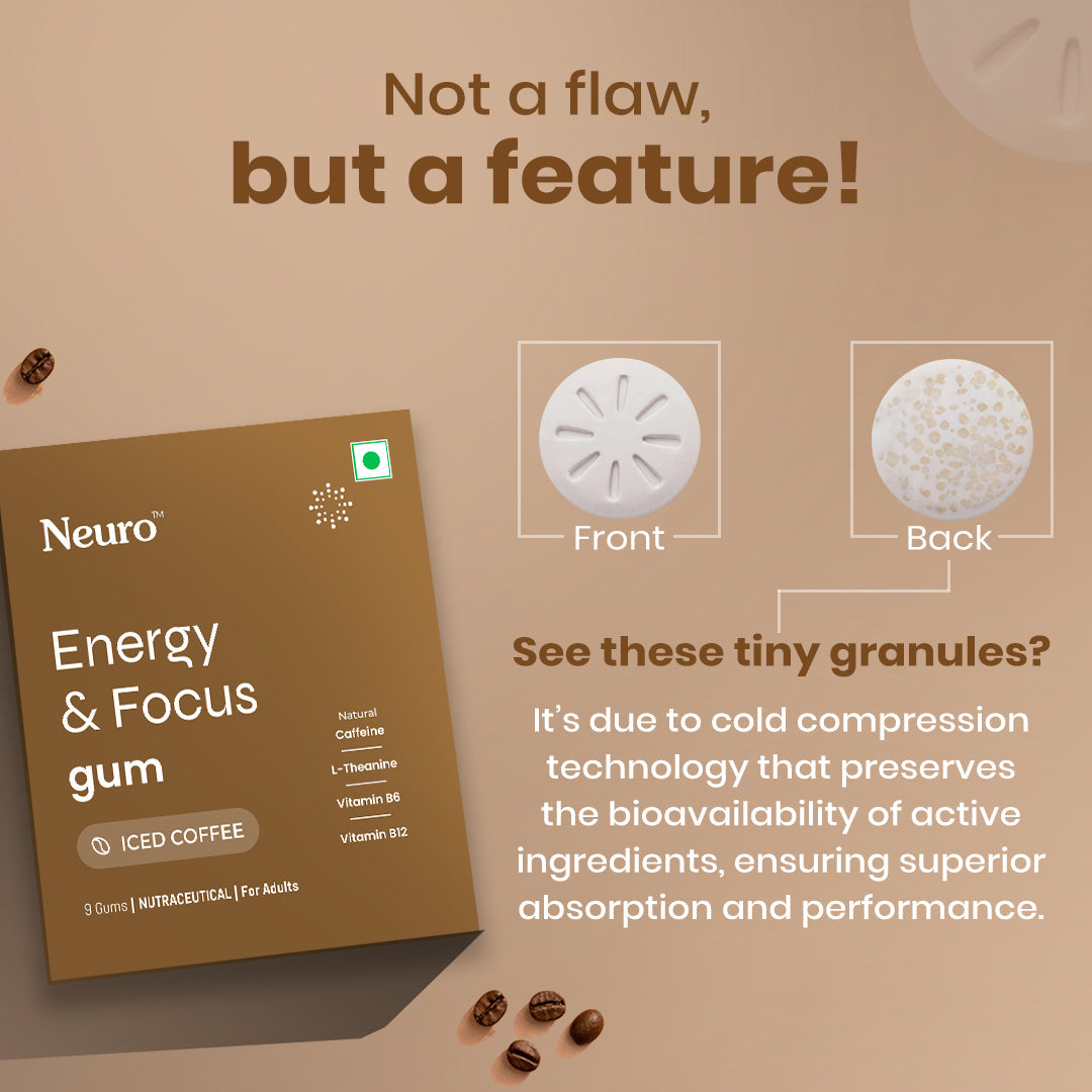 Neuro Energy & Focus Caffeine Gums (Pack of 2) - Iced Coffee